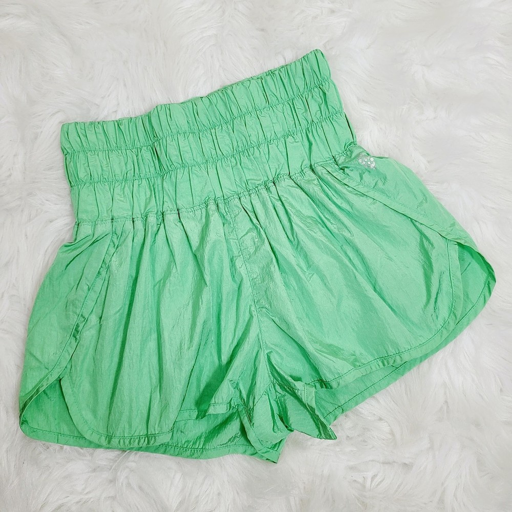 Free People Movement Short S Green Nylon High-Waisted Attached Bottoms Fitness - Picture 1 of 5